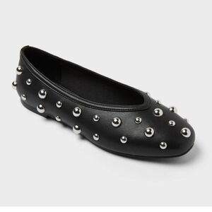 NWOT a new day Black Flats with Silver Studs